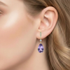 Pear-Cut Amethyst Drop Earrings with Graduated Diamond Accents