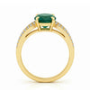 Classic Oval Emerald Halo Ring with Diamond