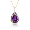 Pear-Cut Amethyst Pendant with Diamond Cover
