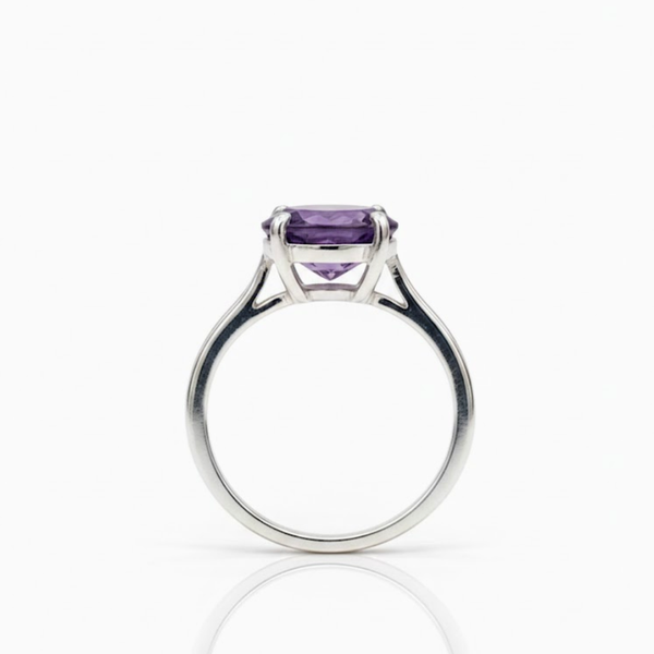 Oval Amethyst Sterling Silver Ring