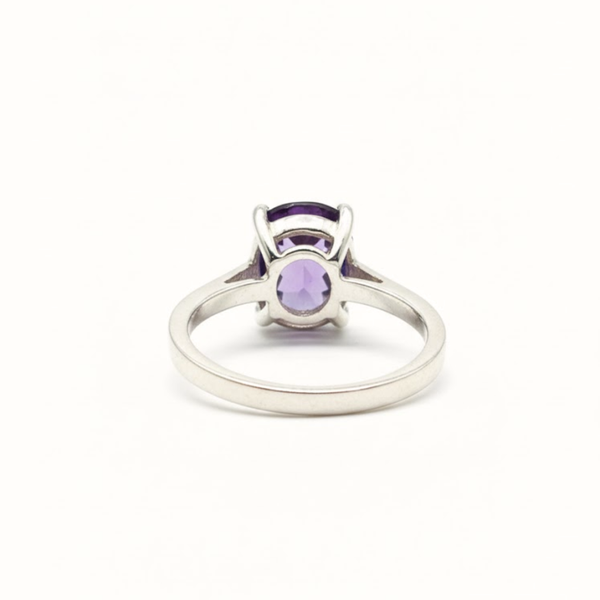 Oval Amethyst Sterling Silver Ring