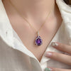 Pear-Cut Amethyst Pendant with Diamond Cover
