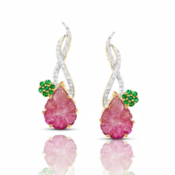 Pear-Cut Halo Amethyst Earrings