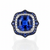 Cushion-Cut Blue Sapphire Ring in 14K White Gold with Double Diamond and Sapphire Halo