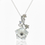 Hand-Carved White Shell Floral Vine Pendant with Pearl Accent
