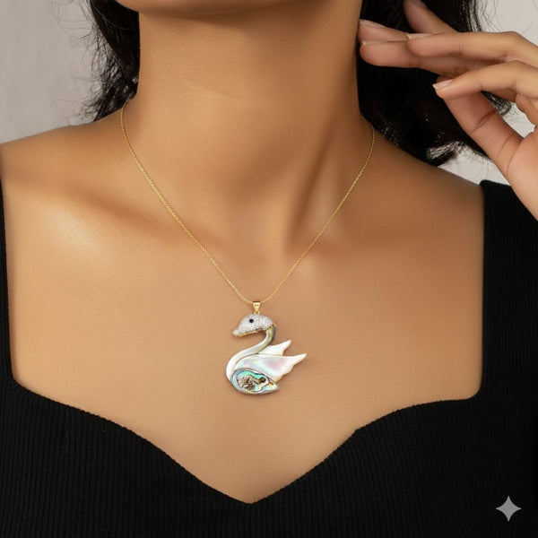 Veronica Swan Mother of Pearl Seap Pendant