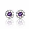 The Orbital Stud: Deep Amethyst in Ascher-Cut Diamond Earring