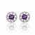 The Orbital Stud: Deep Amethyst in Ascher-Cut Diamond Earring