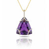 Claw-Set Trillion Amethyst Diamond Cover Pendant