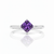 Princess-Cut Amethyst Solitaire on Polished White Gold Band