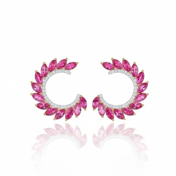 Ruby Marquise cut with diamond Earrings