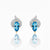Blue Topaz Solitaires with Diamond Pavé Accents