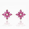 Marquise Ruby and Diamond Stud earrings