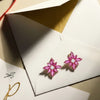 Marquise Ruby and Diamond Stud earrings