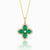 Diamond Framed Emerald Clover Pendant