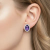 The Empress Halo Oval-Cut Royal Amethyst & Brilliant Diamond Studs