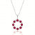 Natural Ruby Circlular Pendant with Diamond