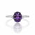 Oval-Cut Amethyst Solitaire with Diamond Trio Accents