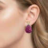 Hand-Carved Rubellite Drops with Pavé Diamond Accents Earring