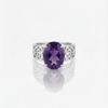 Silver Amethyst Statement Ring