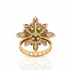 Autumnal Garden Statement Ring with Marquise Tourmaline and Diamond Ring