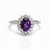 Classic Oval Amethyst Halo Ring with Diamond Accents