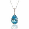 Natural Blue Topaz Drop Cut Pendent