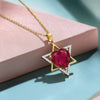 Heart- Shaped Ruby Open Heart Star Cover Pendant