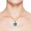 Trillion-Cut Aquamarine Pendant in Diamond Trillon Pendent