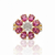 Nature Inspired Rhodolite & Diamond Flower Ring