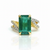 Natural Radiant - Cut Emerald InDiamond Ring