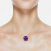 Cushion-Cut AmethystPendant in 14K Yellow Gold