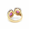 Natural Ruby Two-Stone Pear-Cut in Diamond Ring