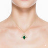Malachite Infinity Knot Pendant with Diamonds