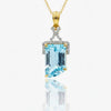 Emerald - Truncated Blue Topazin diamond Pendant