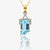 Emerald - Truncated Blue Topazin diamond Pendant