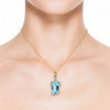 Emerald - Truncated Blue Topazin diamond Pendant