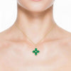 Diamond Framed Emerald Clover Pendant
