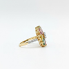 Natural Tourmaline Vintage With Diamond Ring