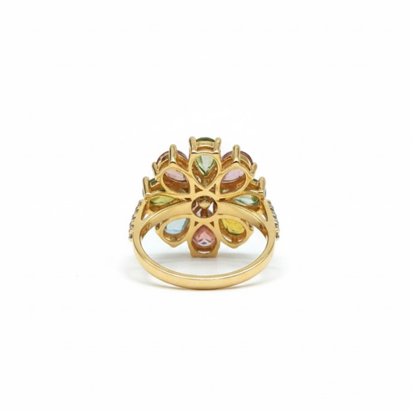 Natural Tourmaline Vintage With Diamond Ring