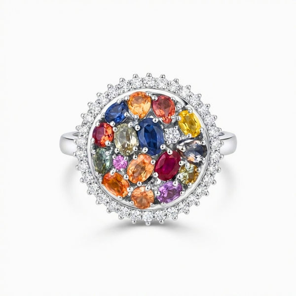 Princess Diana Inspired Tourmaline Ring with Diamond Halo