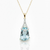 Shield-Cut Sky Blue Topaz Pendant with Diamond-Set Chevron Pendent