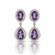 Natural Amethyst Oval and Teardrop Halo Earrings with Diamond Accents