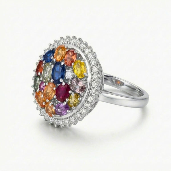 Princess Diana Inspired Tourmaline Ring with Diamond Halo