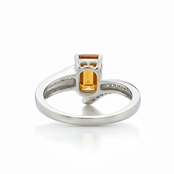 Heritage Emerald-Cut Citrine and Diamond Ring
