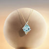 Ascher Cut Aquamarine in diamond Cover Pendant