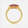 Natural Ruby Flower shape-Stone Ruby in Diamond Ring