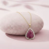 Carved Ruby Lead Halo Pendant