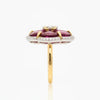 Natural Ruby Flower shape-Stone Ruby in Diamond Ring