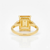 Emerald-Cut Citrine and Diamond Three-Stone Ring